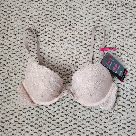 Maidenform Lacey Pink Push Up Bra - Picture 2 of 5
